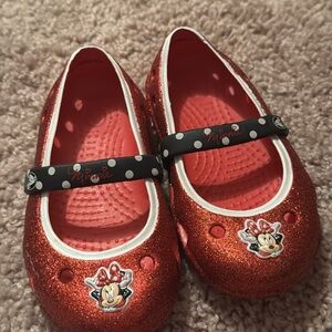 CROCS Red Glitter Minnie Mouse Kids Shoes